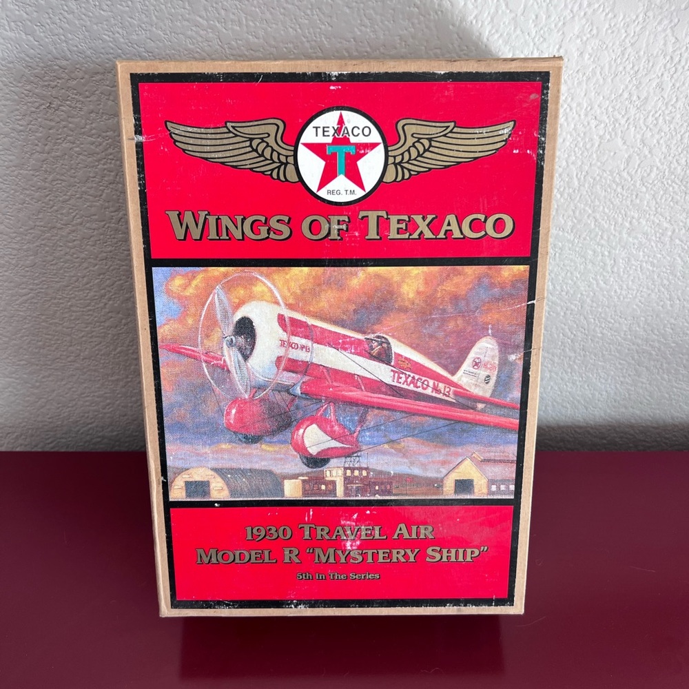 1930 WINGS OF TEXACO Travel Air Model R Mystery Ship Airplane Bank 5th in Series